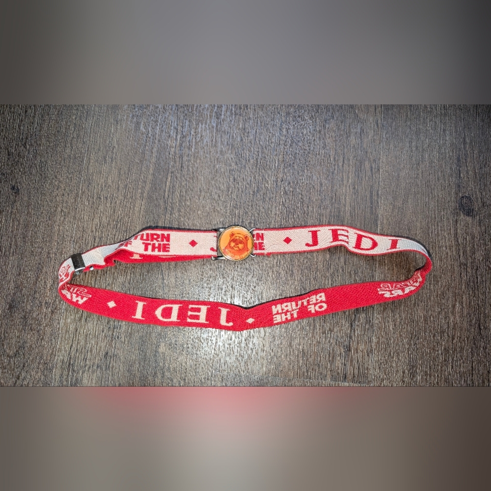 Return Of The Jedi Star Wars Vtg 1983 LEE Stretch Belt Wicket The Ewok Red Tan